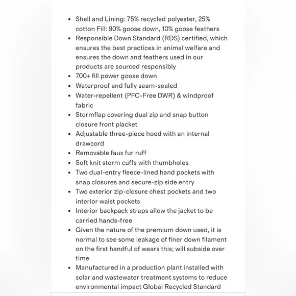 Quince Responsible Down Hooded Long Parka S Black - Picture 6 of 6